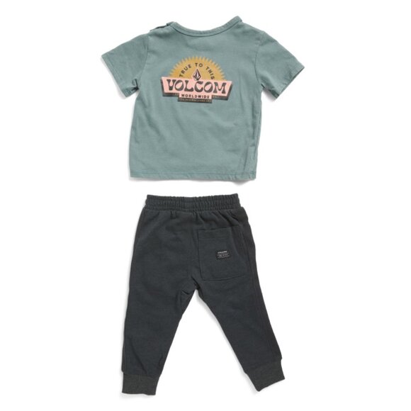 VOLCOM Black Multi Infant Boys 2pc Tee And Joggers Set - Picture 2 of 2